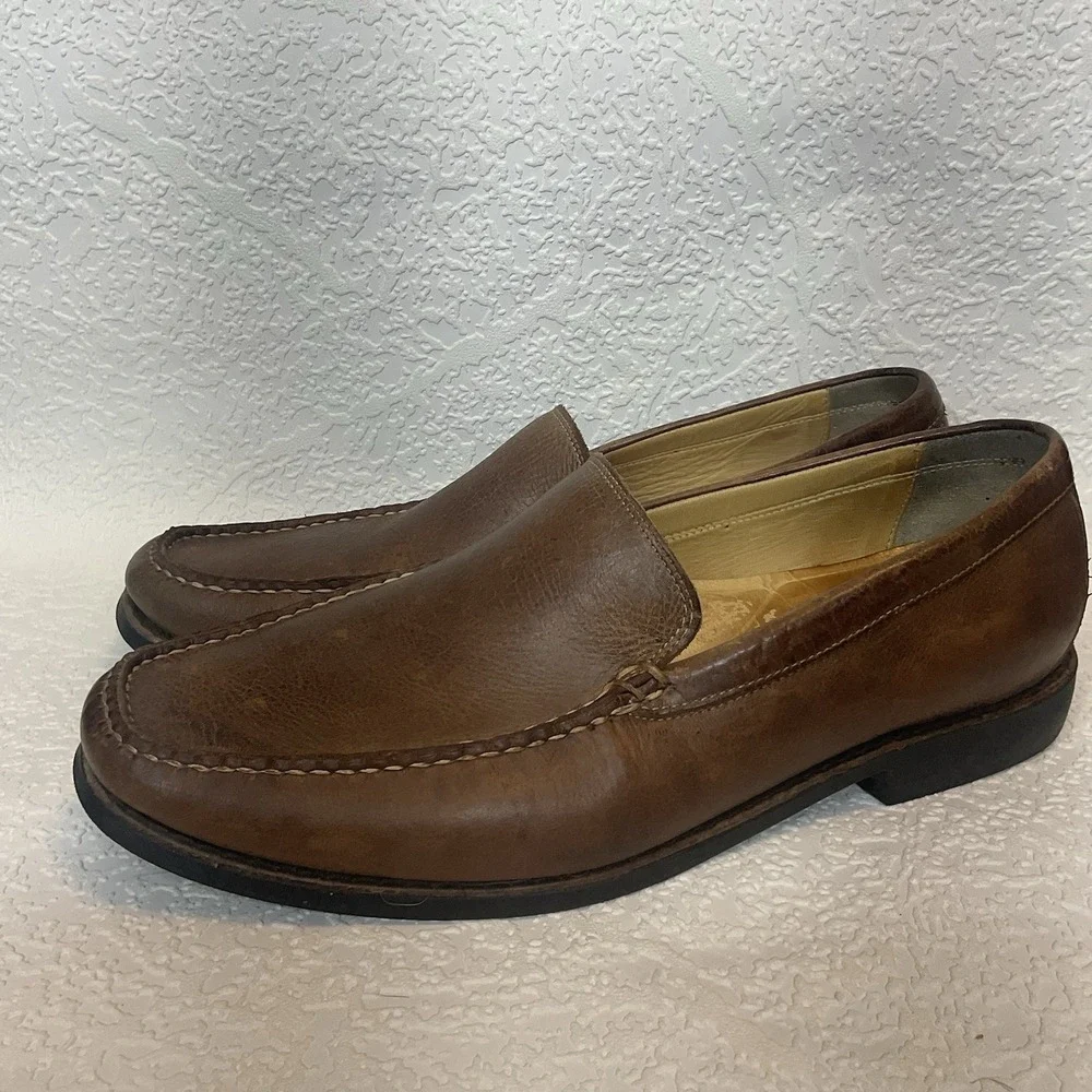 JOHNSTON MURPHY Casual Dress Shoes Cognac‎ Brown Leather Driver Loafer Size 10M